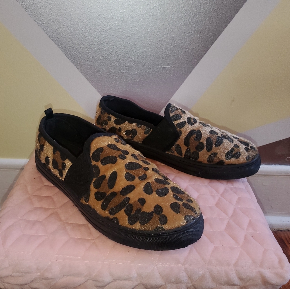 Leopard Slip On Sneakers